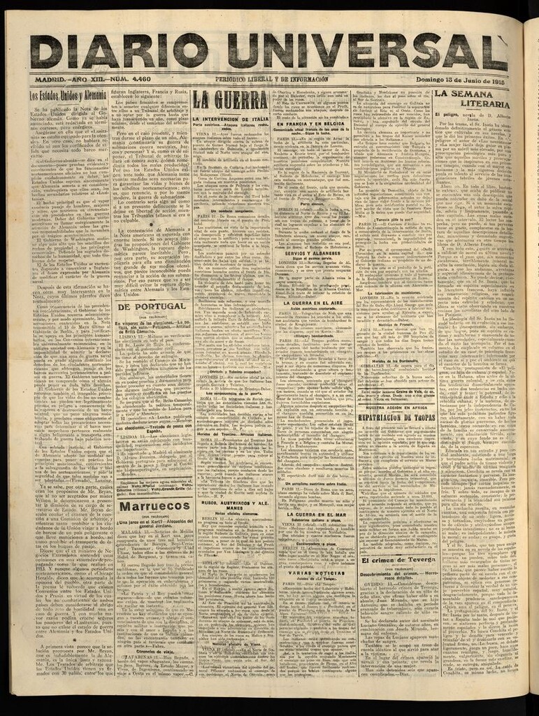 Miniatura de Diario Universal del 13 de junio de 1915