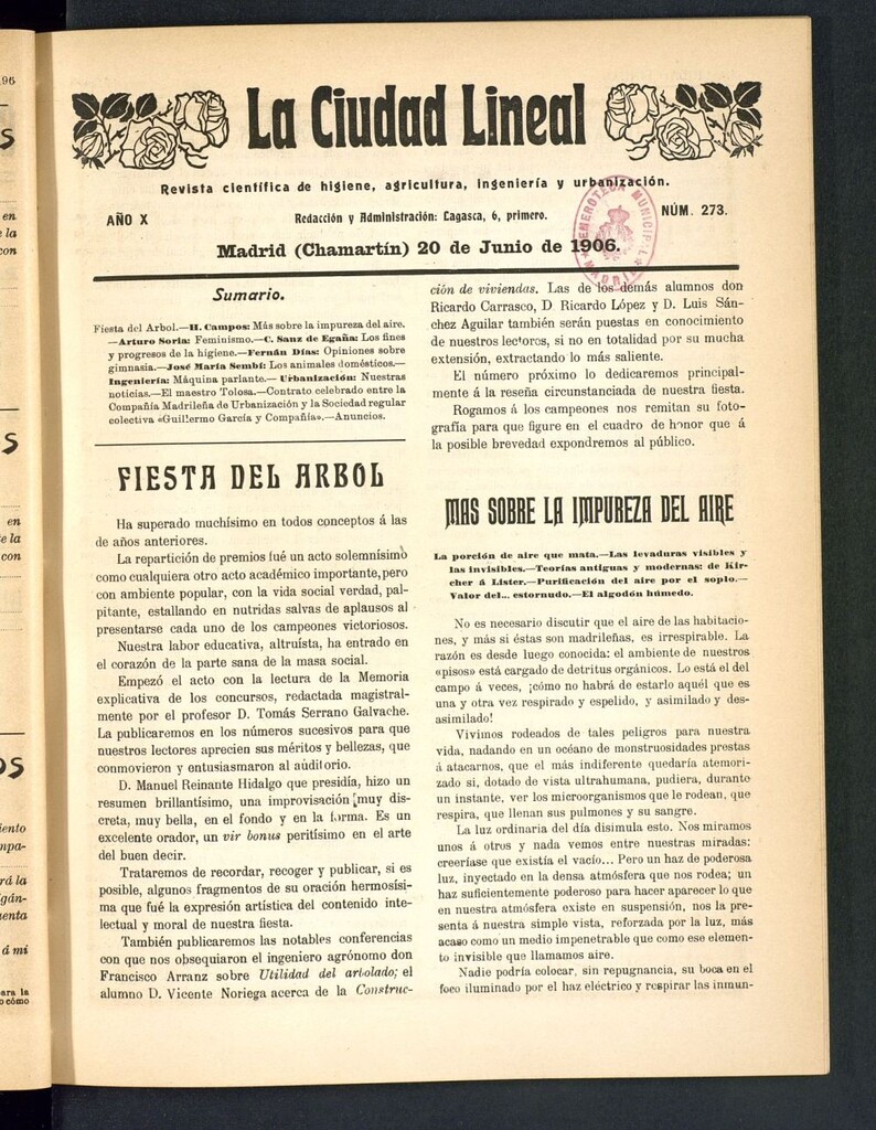 Miniatura de La Ciudad Lineal : órgano oficial de la Compañía Madrileña de Urbanización del 20 de junio de 1906