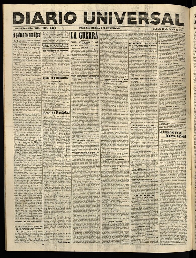 Miniatura de Diario Universal del 19 de junio de 1915