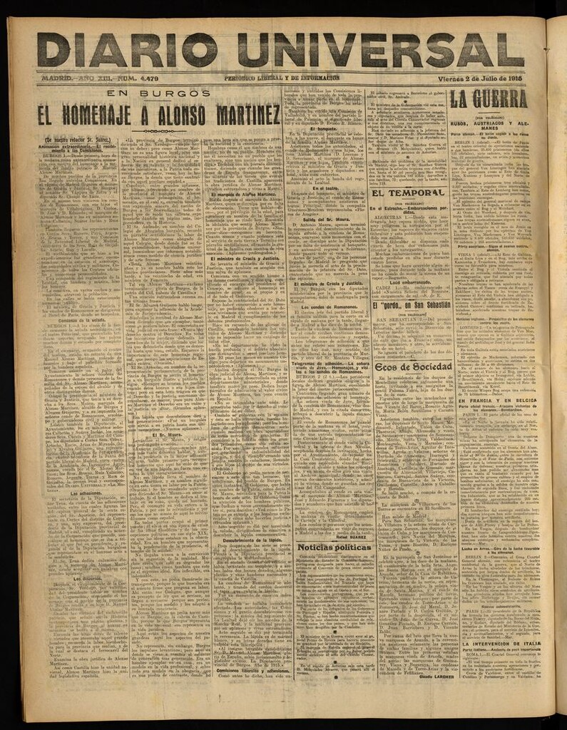 Miniatura de Diario Universal del 2 de julio de 1915