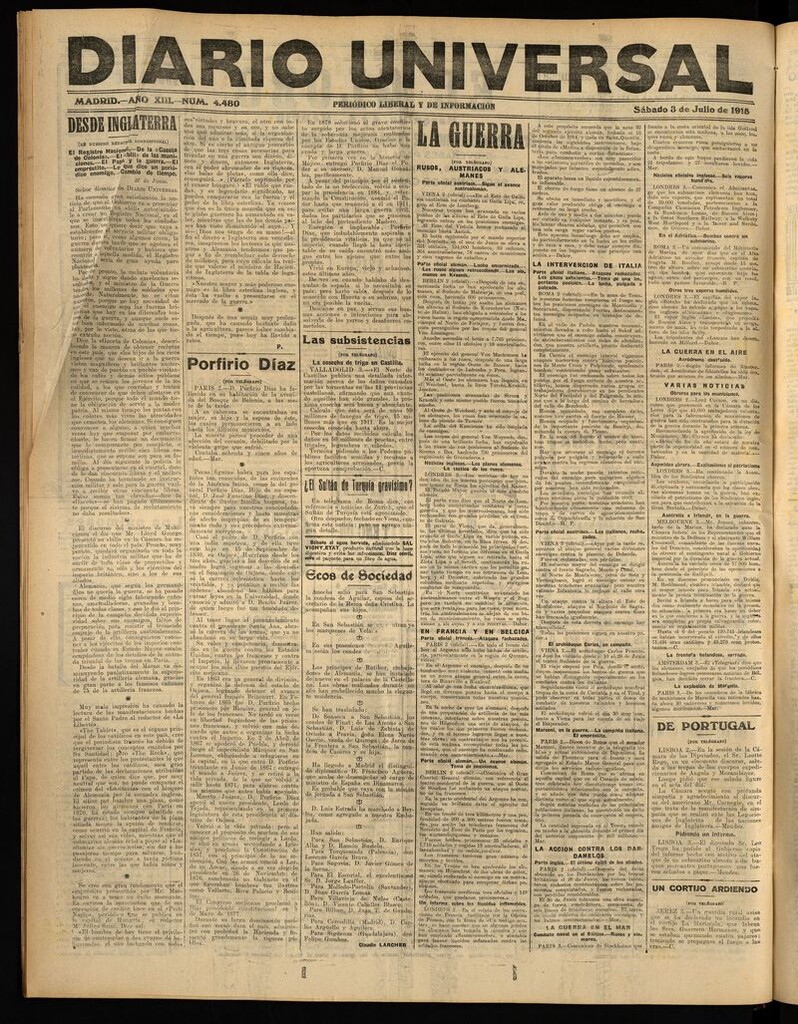 Miniatura de Diario Universal del 3 de julio de 1915
