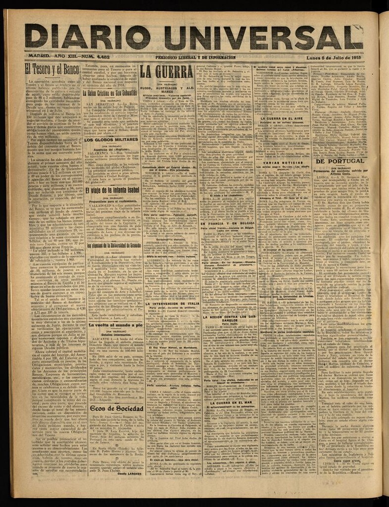 Miniatura de Diario Universal del 5 de julio de 1915