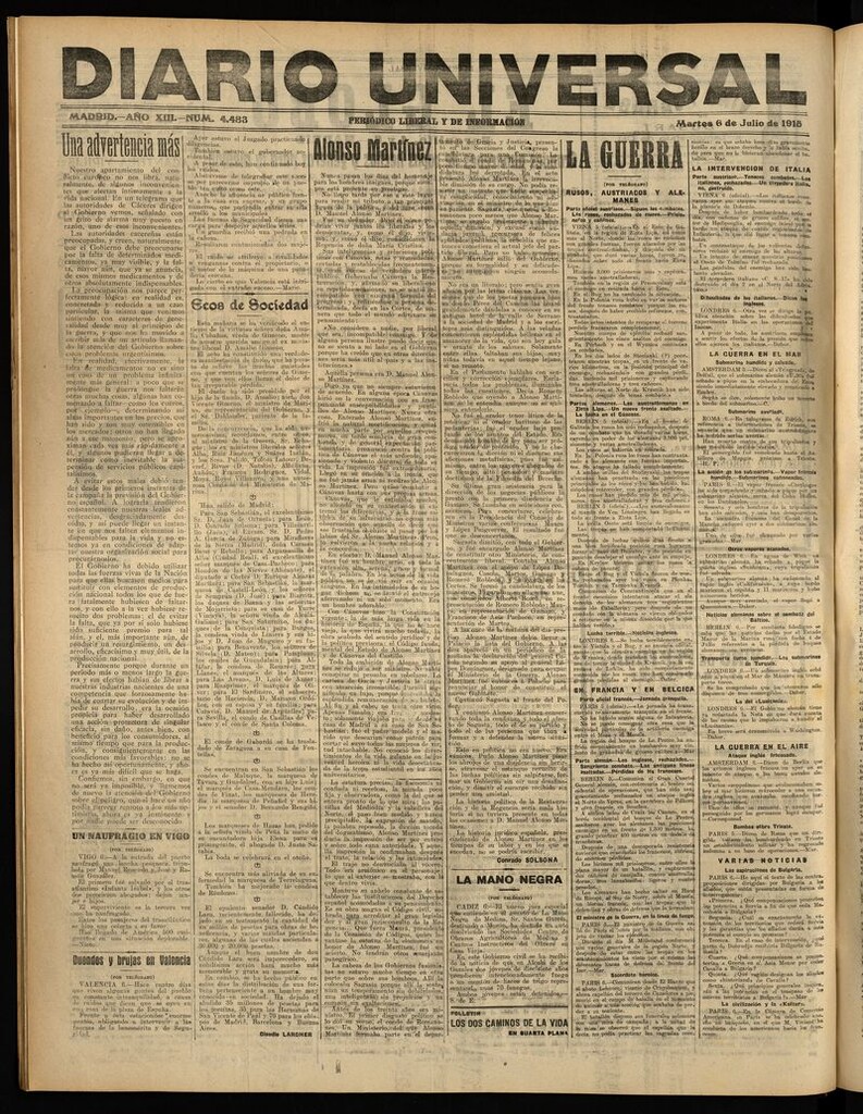 Miniatura de Diario Universal del 6 de julio de 1915