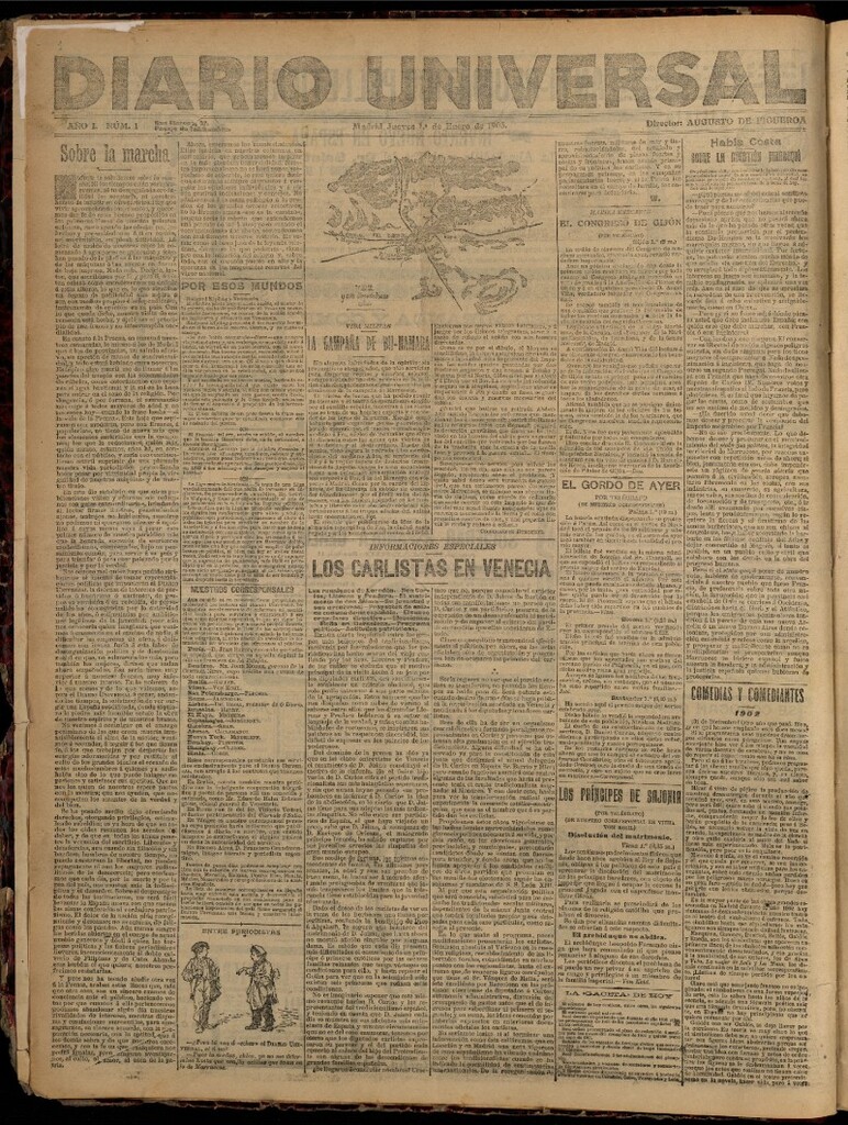 Miniatura de Diario Universal del 1 de enero de 1903, edición de tarde