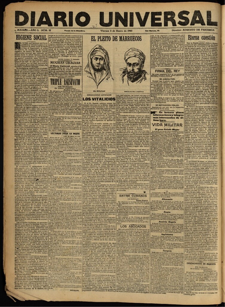 Miniatura de Diario Universal del 2 de enero de 1903, edición de noche