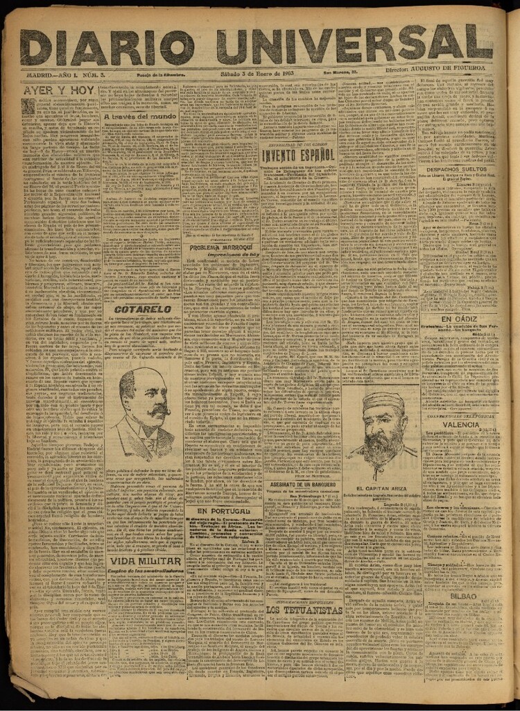 Miniatura de Diario Universal del 3 de enero de 1903, edición de noche