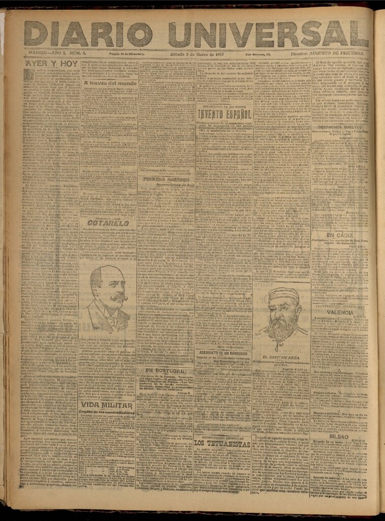 Miniatura de Diario Universal del 3 de enero de 1903, edición de tarde