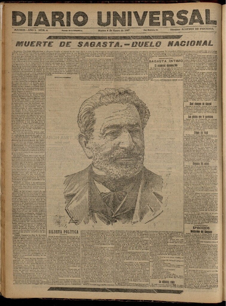 Miniatura de Diario Universal del 6 de enero de 1903, edición de tarde