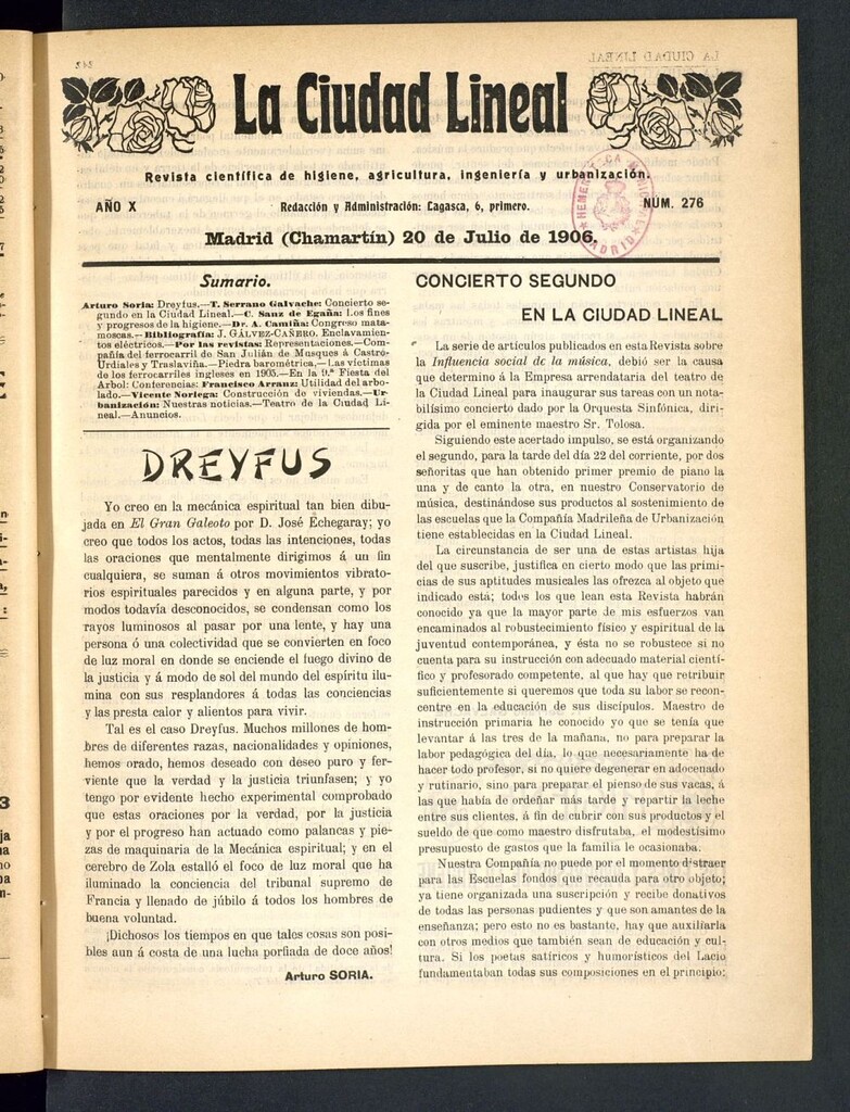 Miniatura de La Ciudad Lineal : órgano oficial de la Compañía Madrileña de Urbanización del 20 de julio de 1906