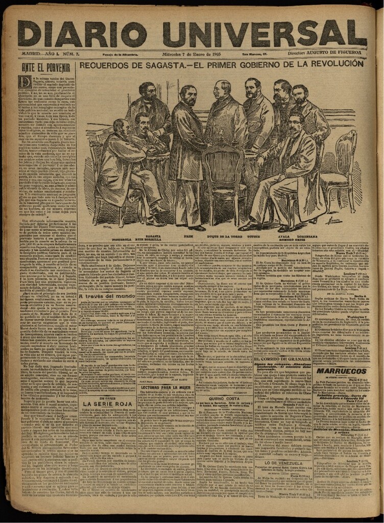 Miniatura de Diario Universal del 7 de enero de 1903, edición de noche