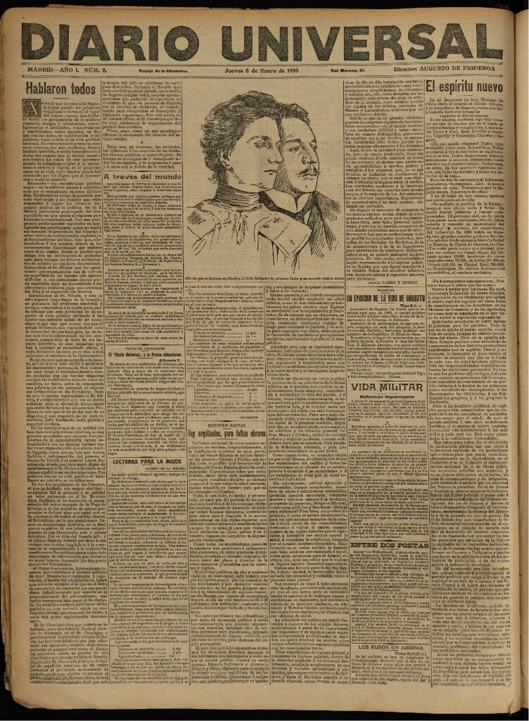 Miniatura de Diario Universal del 8 de enero de 1903, edición de noche