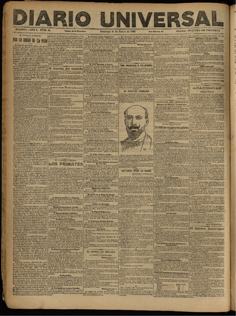 Miniatura de Diario Universal del 11 de enero de 1903, edición de noche