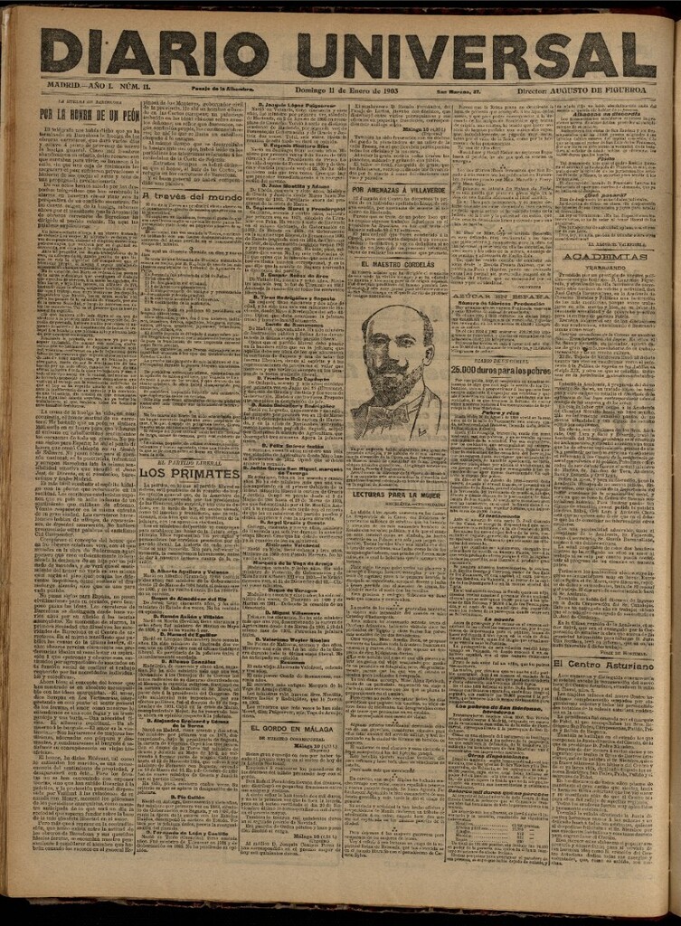 Miniatura de Diario Universal del 11 de enero de 1903, edición de tarde