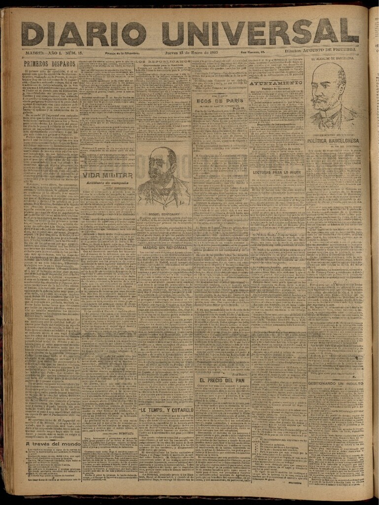 Miniatura de Diario Universal del 15 de enero de 1903, edición de tarde