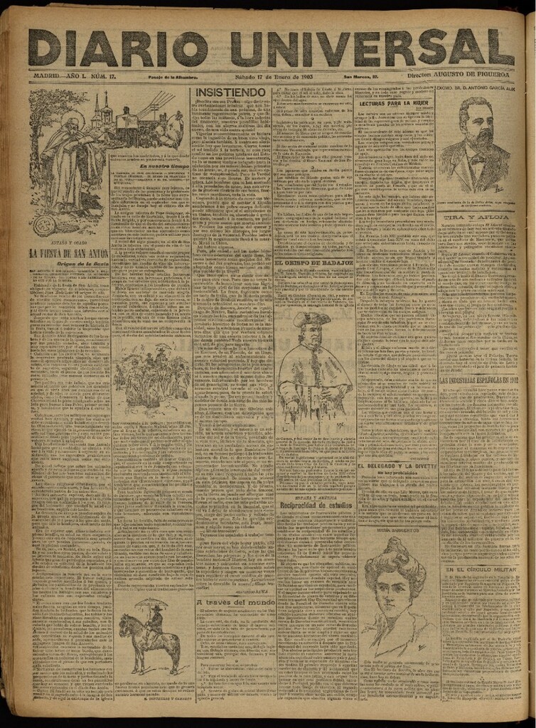 Miniatura de Diario Universal del 17 de enero de 1903, edición de noche