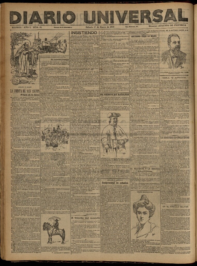 Miniatura de Diario Universal del 17 de enero de 1903, edición de tarde