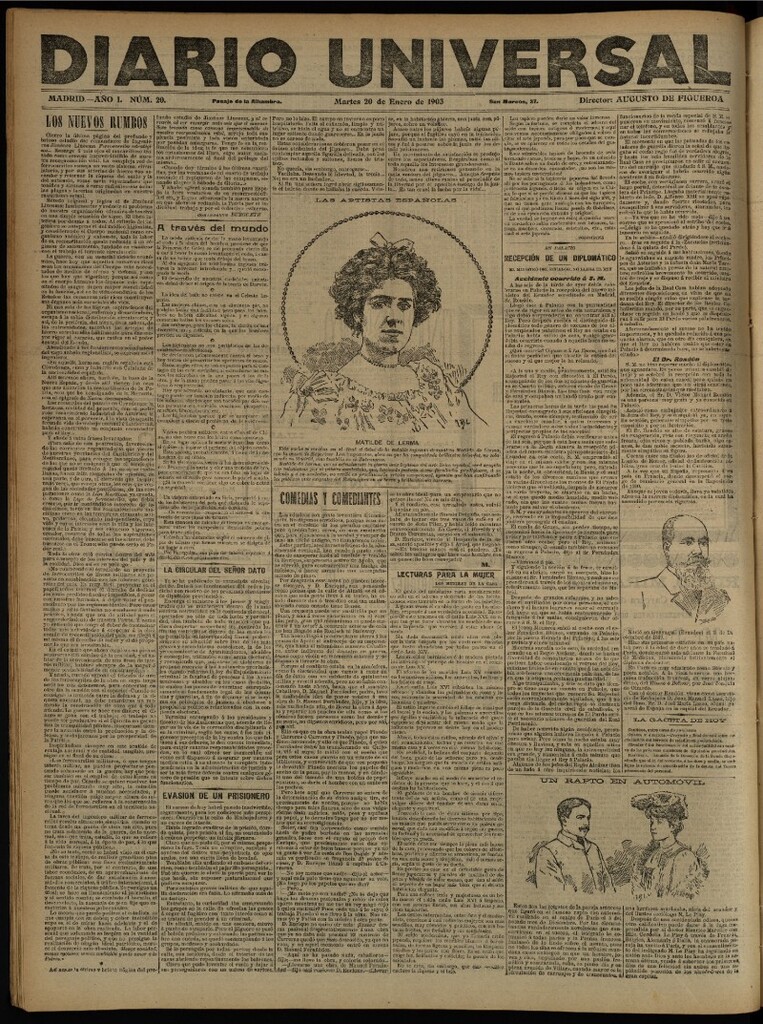 Miniatura de Diario Universal del 20 de enero de 1903, edición de noche