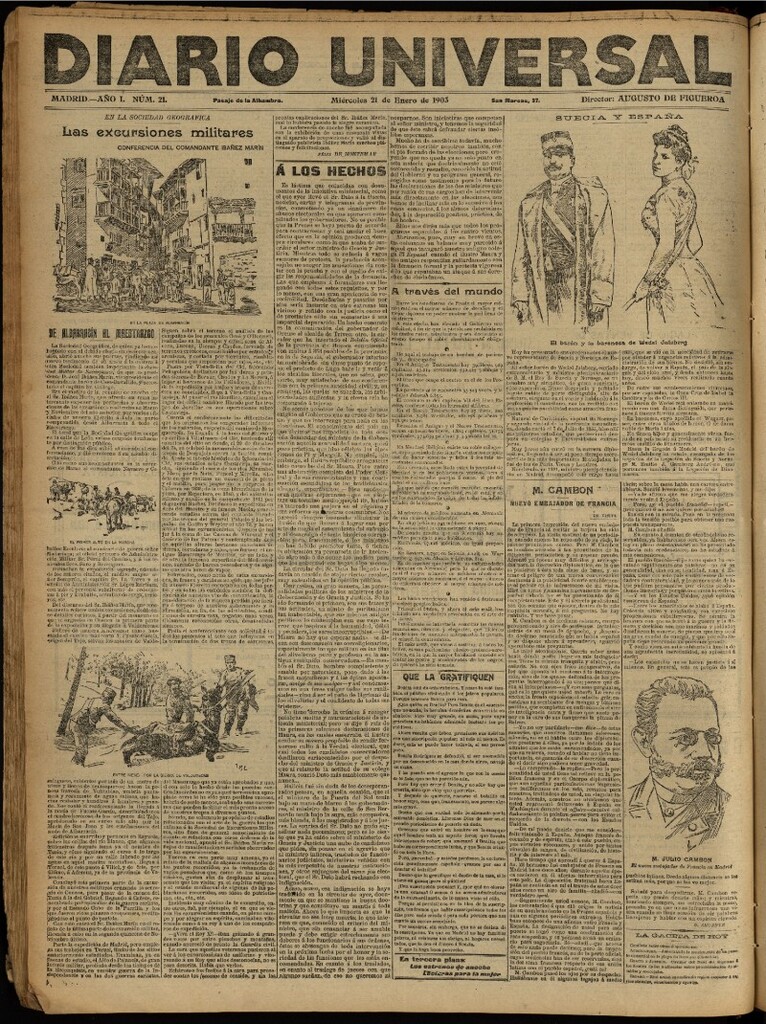 Miniatura de Diario Universal del 21 de enero de 1903, edición de noche