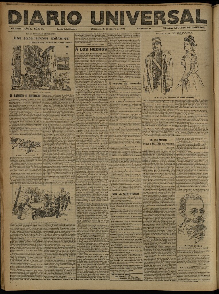 Miniatura de Diario Universal del 21 de enero de 1903, edición de tarde