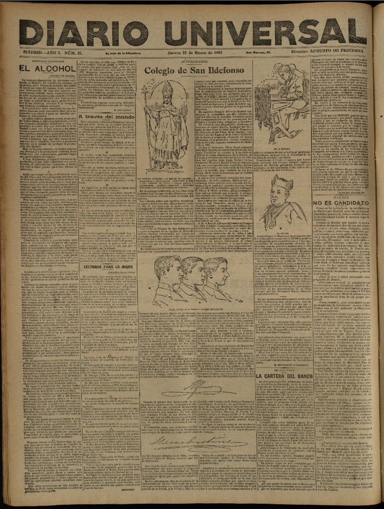 Miniatura de Diario Universal del 22 de enero de 1903, edición de tarde
