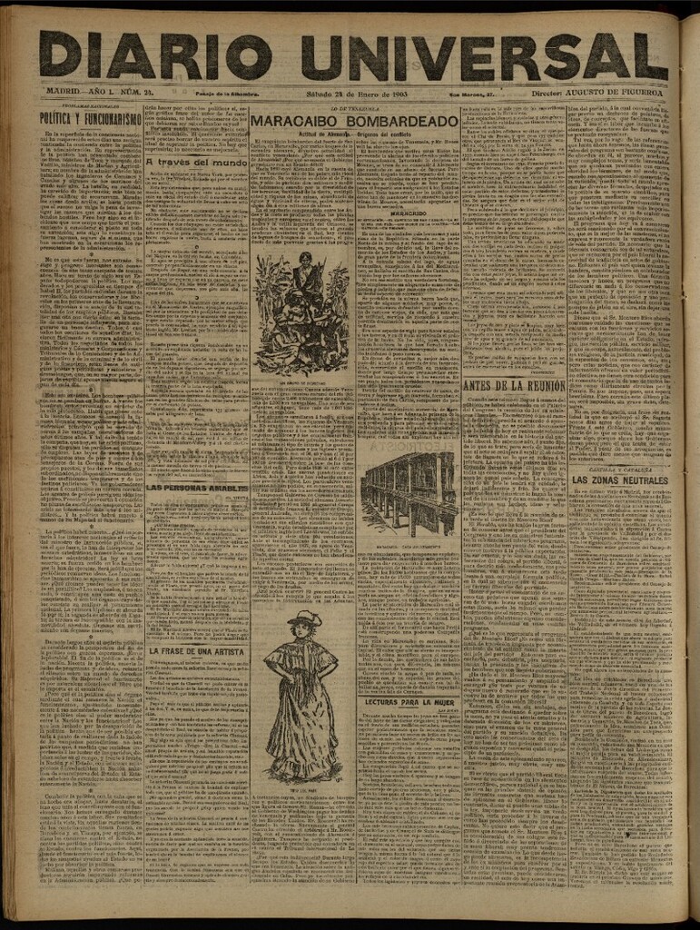 Miniatura de Diario Universal del 24 de enero de 1903, edición de tarde