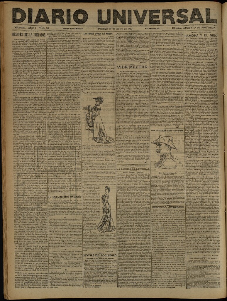 Miniatura de Diario Universal del 25 de enero de 1903, edición de tarde