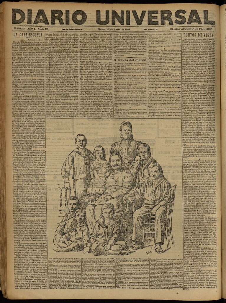 Miniatura de Diario Universal del 27 de enero de 1903, edición de noche