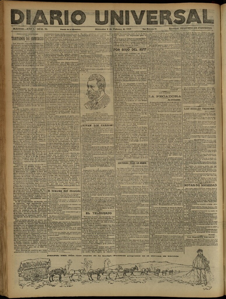 Miniatura de Diario Universal del 4 de febrero de 1903, edición de noche
