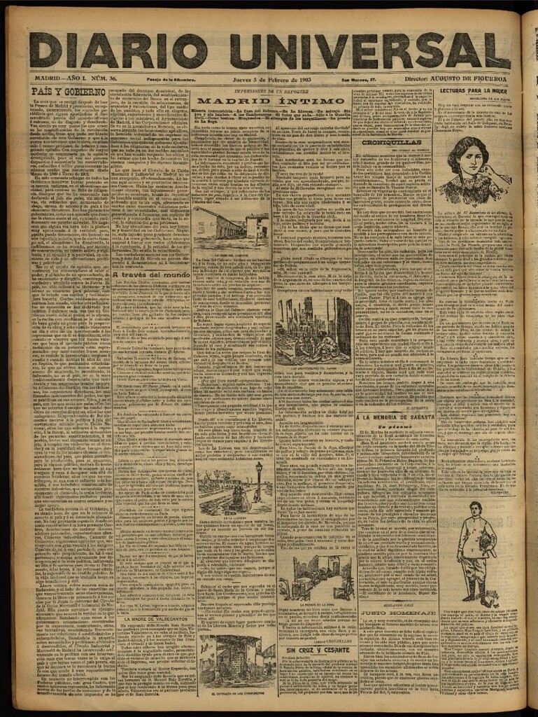Miniatura de Diario Universal del 5 de febrero de 1903, edición de tarde