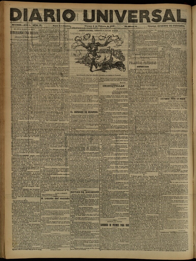 Miniatura de Diario Universal del 6 de febrero de 1903, edición de noche