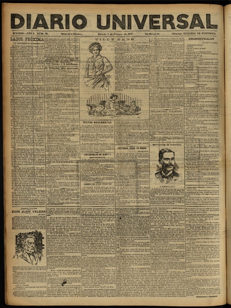 Miniatura de Diario Universal del 7 de febrero de 1903, edición de tarde