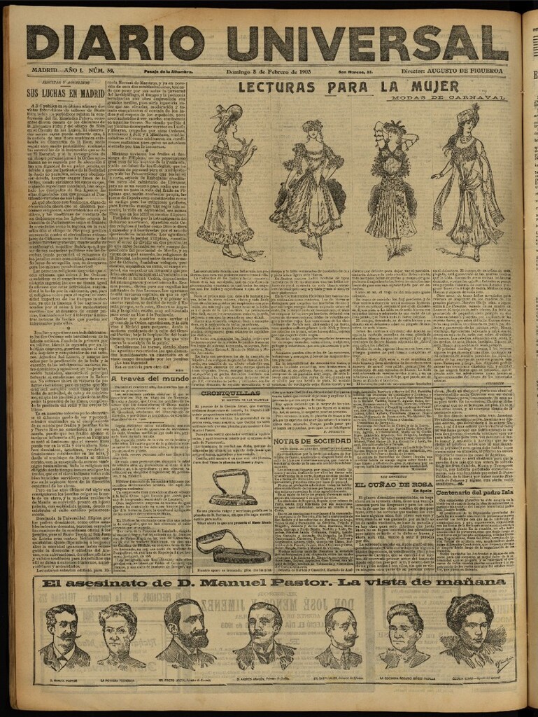 Miniatura de Diario Universal del 8 de febrero de 1903, edición de tarde