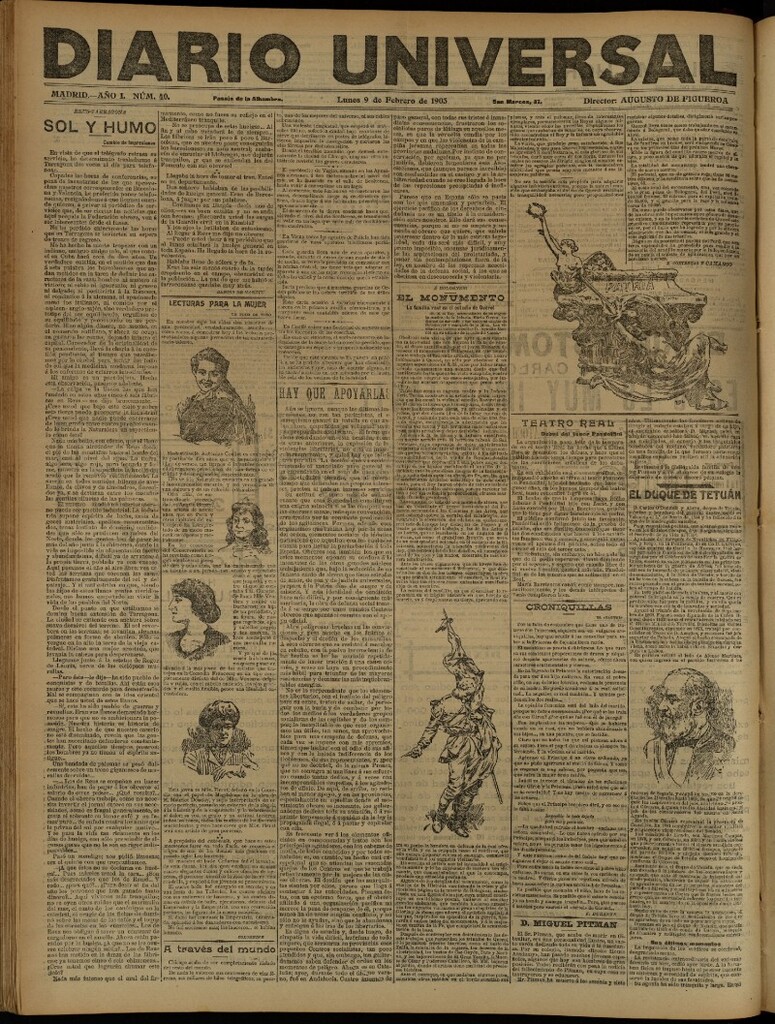 Miniatura de Diario Universal del 9 de febrero de 1903, edición de noche