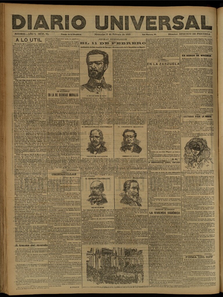 Miniatura de Diario Universal del 11 de febrero de 1903, edición de noche