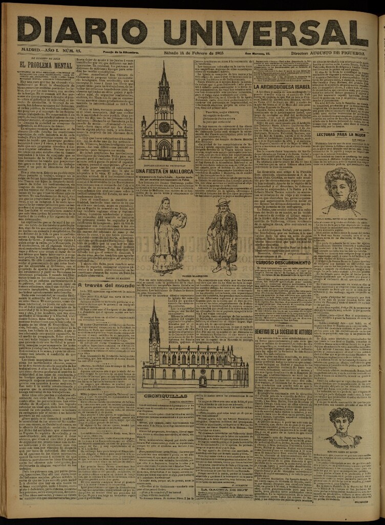 Miniatura de Diario Universal del 14 de febrero de 1903, edición de noche