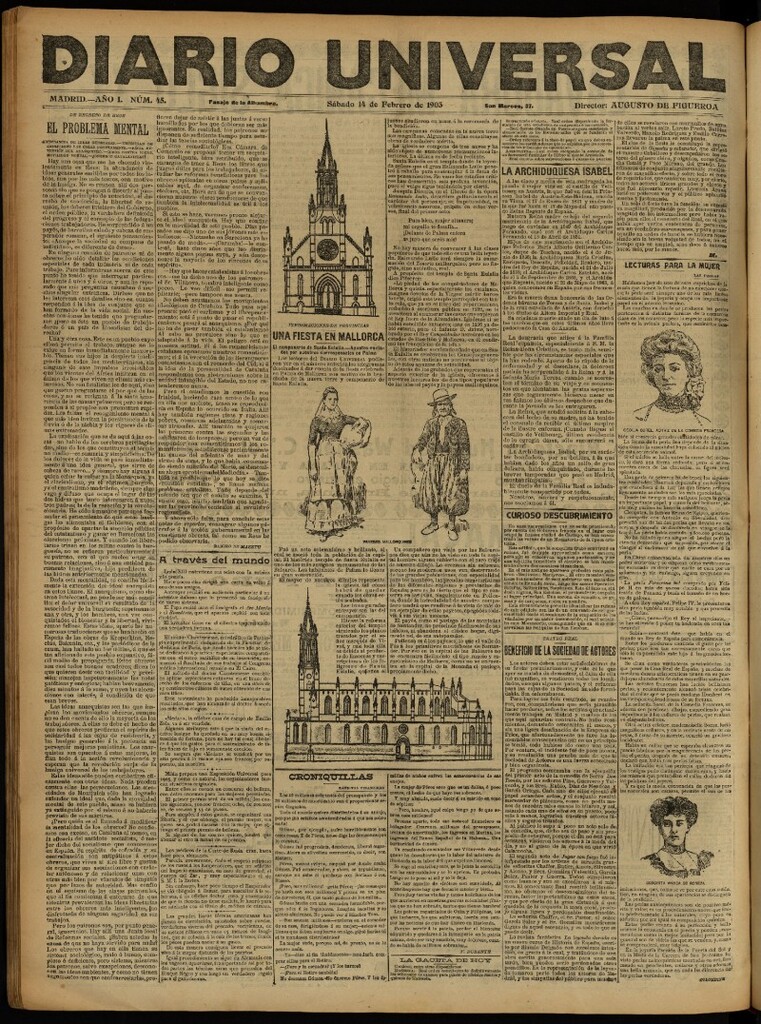 Miniatura de Diario Universal del 14 de febrero de 1903, edición de tarde