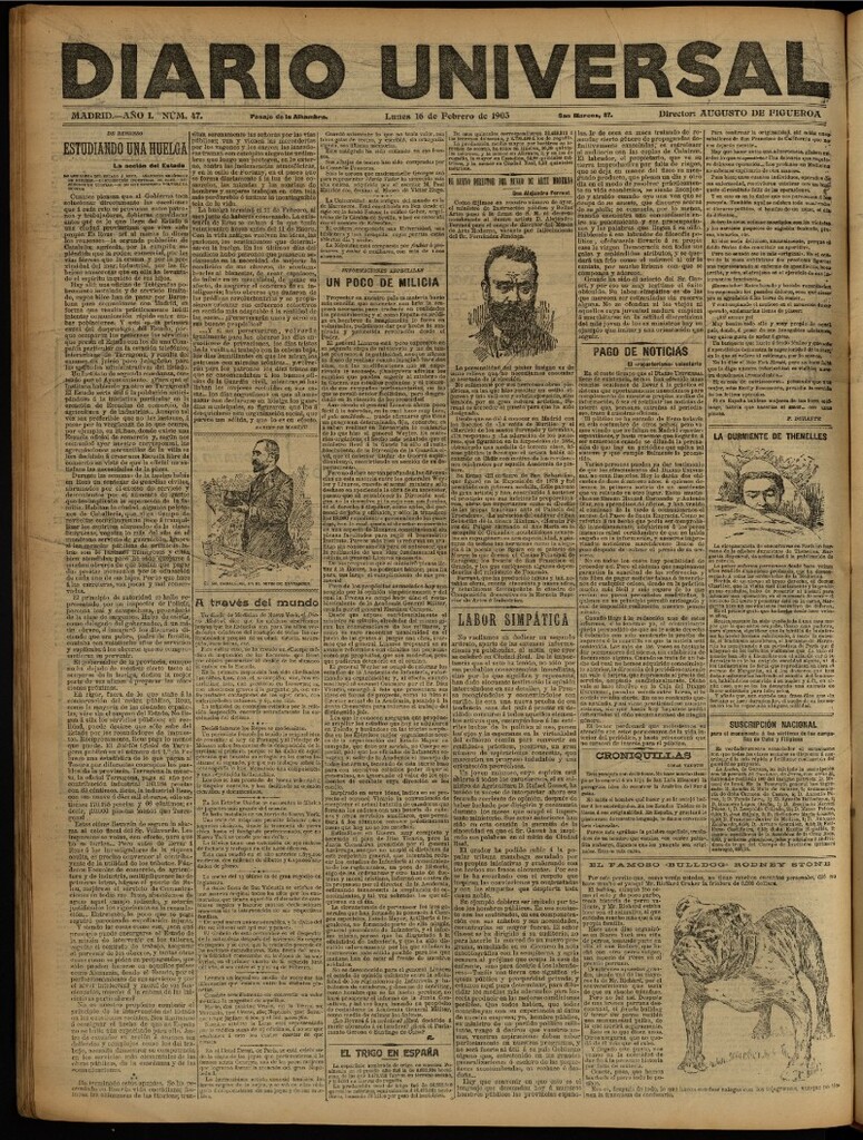 Miniatura de Diario Universal del 16 de febrero de 1903, edición de tarde