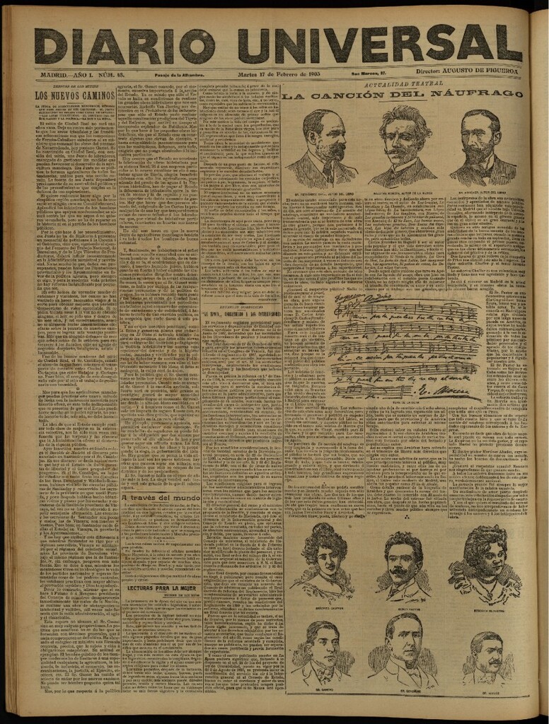 Miniatura de Diario Universal del 17 de febrero de 1903, edición de noche