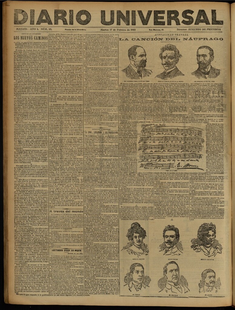 Miniatura de Diario Universal del 17 de febrero de 1903, edición de tarde