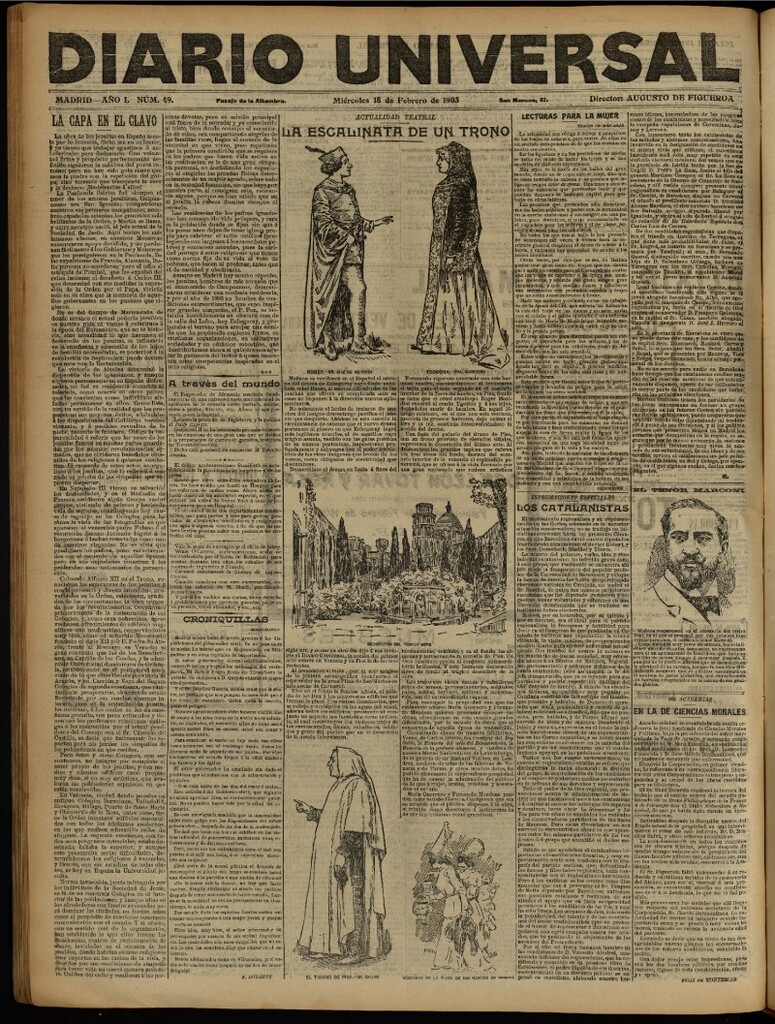 Miniatura de Diario Universal del 18 de febrero de 1903, edición de tarde