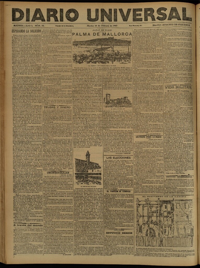 Miniatura de Diario Universal del 24 de febrero de 1903, edición de noche