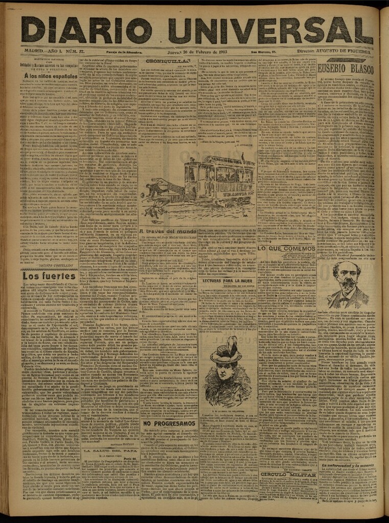 Miniatura de Diario Universal del 26 de febrero de 1903, edición de noche