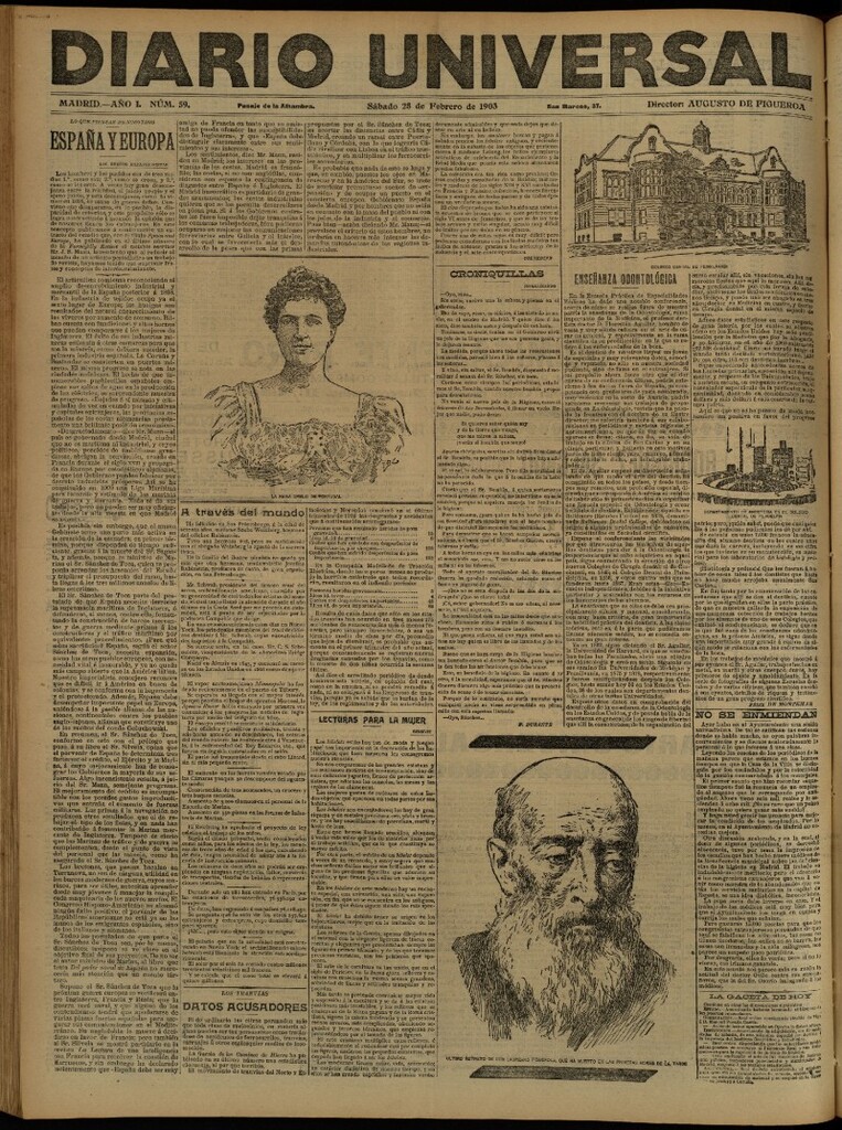 Miniatura de Diario Universal del 28 de febrero de 1903, edición de noche