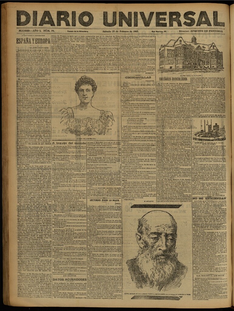 Miniatura de Diario Universal del 28 de febrero de 1903, edición de tarde