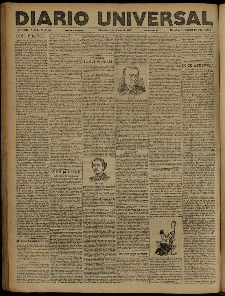 Miniatura de Diario Universal del 4 de marzo de 1903, edición de noche