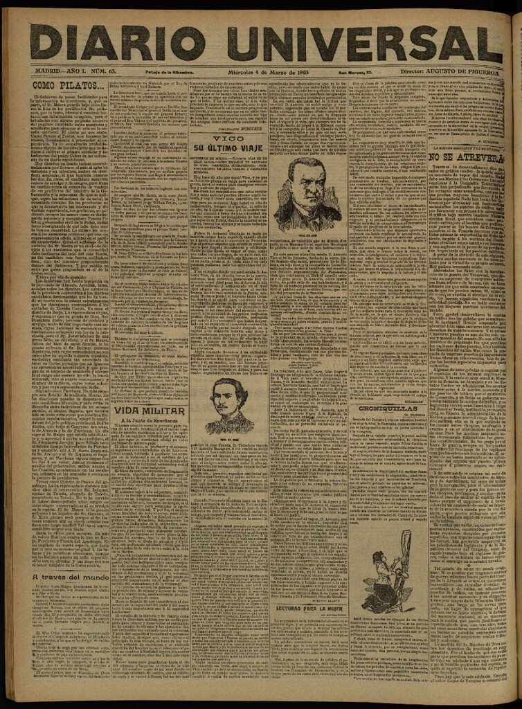 Miniatura de Diario Universal del 4 de marzo de 1903, edición de tarde