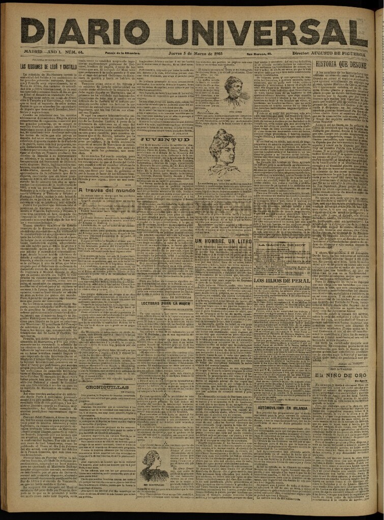 Miniatura de Diario Universal del 5 de marzo de 1903, edición de tarde