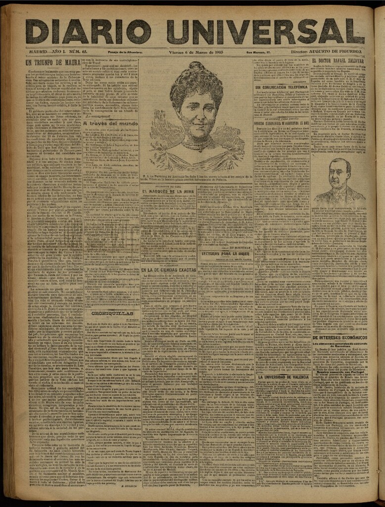 Miniatura de Diario Universal del 6 de marzo de 1903, edición de noche
