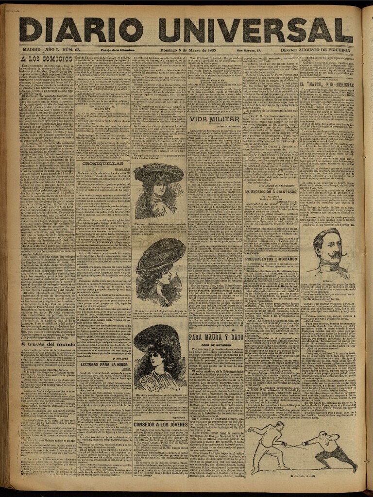 Miniatura de Diario Universal del 8 de marzo de 1903, edición de noche