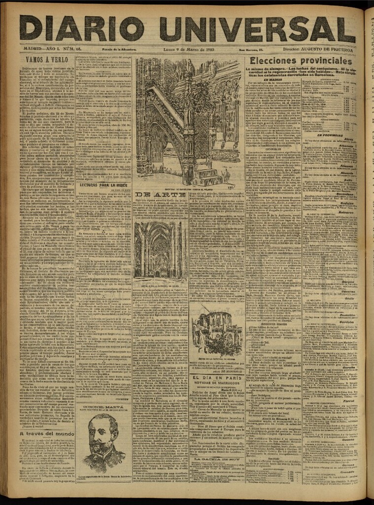 Miniatura de Diario Universal del 9 de marzo de 1903, edición de tarde